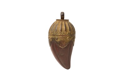 Lot 345 - A TIBETAN BRONZE PENDANT ORNAMENT