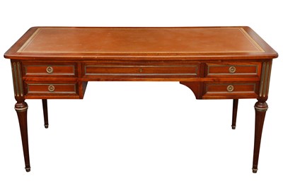 Lot 527 - A LOUIS XV STYLE PADOUK WOOD DESK, 20TH CENTURY