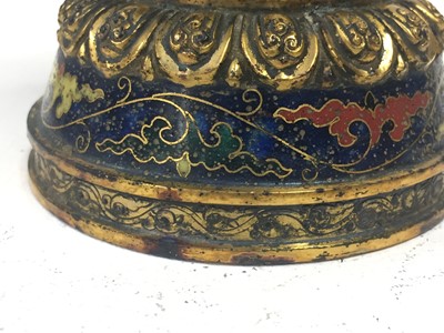 Lot 96 - *AMENDMENT* A VERY RARE CHINESE CLOISONNÉ 'LOTUS' KUNDIKA