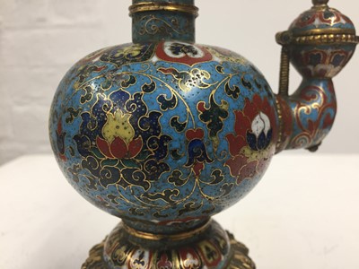 Lot 96 - *AMENDMENT* A VERY RARE CHINESE CLOISONNÉ 'LOTUS' KUNDIKA