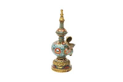 Lot 96 - *AMENDMENT* A VERY RARE CHINESE CLOISONNÉ 'LOTUS' KUNDIKA