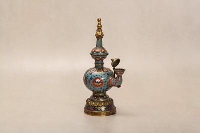 Lot 96 - *AMENDMENT* A VERY RARE CHINESE CLOISONNÉ 'LOTUS' KUNDIKA