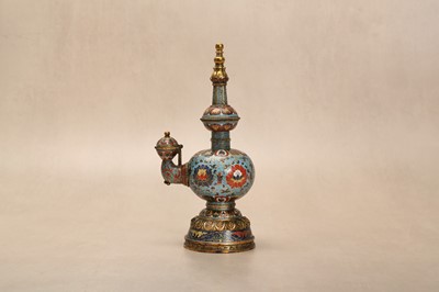 Lot 96 - *AMENDMENT* A VERY RARE CHINESE CLOISONNÉ 'LOTUS' KUNDIKA