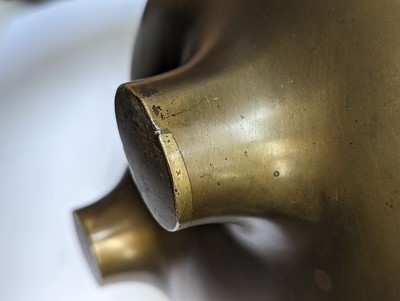 Lot 42 - A CHINESE BRONZE TRIPOD CENSER