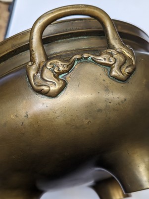 Lot 42 - A CHINESE BRONZE TRIPOD CENSER
