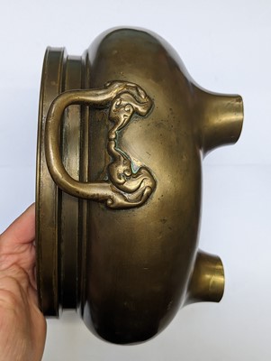 Lot 42 - A CHINESE BRONZE TRIPOD CENSER