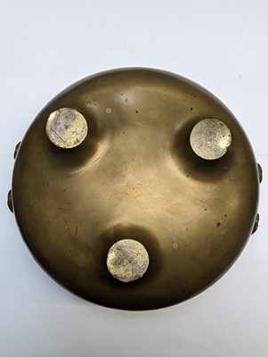 Lot 42 - A CHINESE BRONZE TRIPOD CENSER
