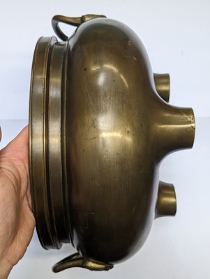 Lot 42 - A CHINESE BRONZE TRIPOD CENSER