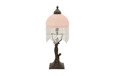 Lot 303 - AN ART NOUVEAU STYLE BRONZE TABLE LAMP