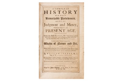 Lot 115 - Turner.  A Compleat History Of the Most Remarkable Providences, 1697