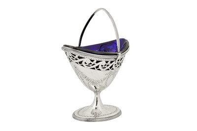 Lot 399 - A George III Irish sterling silver sugar basket, Dublin 1787 by Joseph Jackson