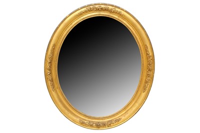 Lot 1472 - A 19TH CENTURY FRENCH OVAL GILT MIRROR

 0