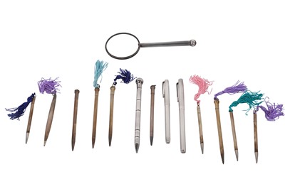 Lot 1209 - A GROUP OF SILVER PROPELLING PENCILS