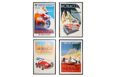 Lot 1818 - FOUR 1950's THEMED RACING PRINTS