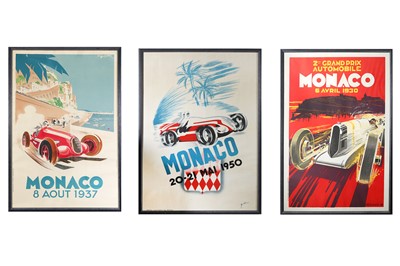 Lot 1820 - THREE 1950's THEMED RACING PRINTS