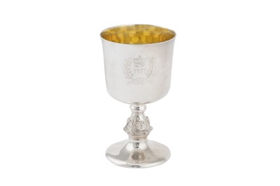 Lot 84 - AN ELIZABETH II STERLING SILVER ROYAL COMMEMORATIVE GOBLET, SHEFFIELD 1977 BY REID AND SONS LTD