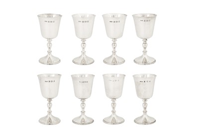 Lot 269 - A set of eight Elizabeth II sterling silver wine goblets, Birmingham 1973/74 by Deakin and Francis