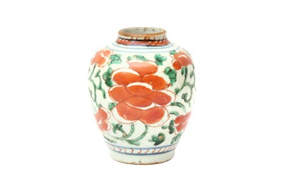 Lot 197 - A CHINESE WUCAI 'PEONY' JAR