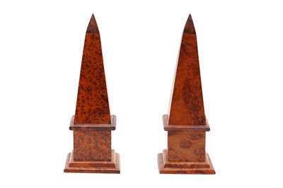 Lot 127 - A PAIR OF MAPLE OBELISKS