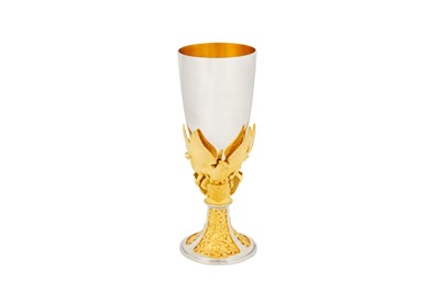 Lot 265 - An Elizabeth II parcel gilt sterling silver Royal commemorative goblet, London 1981 by Hector Miller for Aurum