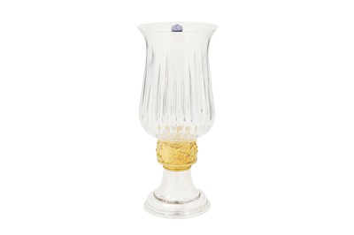 Lot 264 - An Elizabeth II parcel gilt sterling silver commemorative storm candlestick, London 1989 by Hector Miller for Aurum