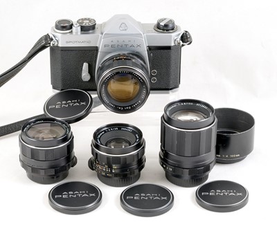 Lot 157 - Asahi Pentax Spotmatic SP Outfit.
