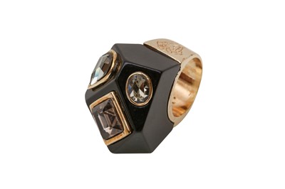 Lot 400 - Versace Black Crystal Medusa Ring