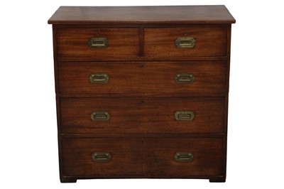 Lot 249 - A CAMPHOR WOOD CAMPAIGN CHEST, 19TH CENTURY