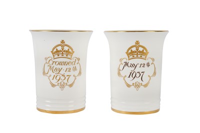 Lot 44 - TWO MINTON BONE CHINA COMMEMORATIVE BEAKERS