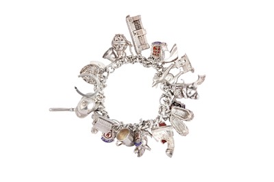 Lot 49 - A SILVER CHARM BRACELET