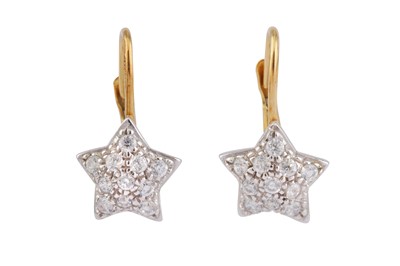Lot 41 - A PAIR OF STAR EARRINGS