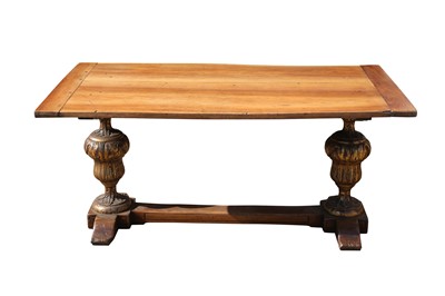 Lot 245 - A 19TH CENTURY WALNUT REFECTORY TABLE