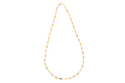 Lot 112 - A MULTI-COLOURED SAPPHIRE NECKLACE