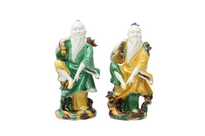 Lot 804 - TWO CHINESE SANCAI-GLAZED FIGURES