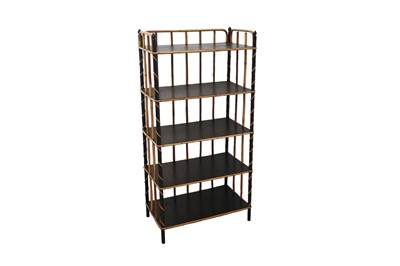Lot 247 - A BAMBOO AND EBONISED FIVE TIER ETAGERE