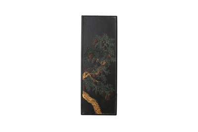 Lot 108 - A CHINESE PAINTED INK CAKE, SIGNED CHENG JUNFANG