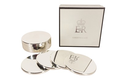 Lot 128 - QUEEN ELIZABETH II GIFTED COASTERS, CHRISTMAS 2008