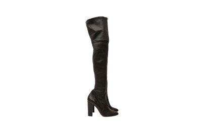 Lot 548 - Elie Saab Black Thigh High Heeled Boot - Size 40