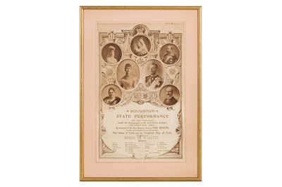 Lot 10 - SILK PROGRAMME OF THE STATE PERFORMANCE AT THE ROYAL OPERA, COVENT GARDEN, 4 JULY 1893