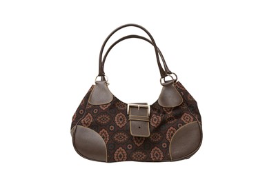 Lot 85 - A PRADA BROWN DAINO SHOULDER BAG