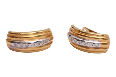 Lot 39 - A PAIR OF DIAMOND HALF-HOOP EARRINGS
