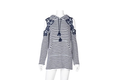 Lot 127 - Ermanno Scervino Navy Stripe Resort Hoodie - Size 42