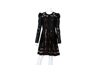 Lot 547 - Elie Saab Black Lace Skater Dress - Size 42