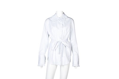 Lot 497 - Stella McCartney White Poplin Pinstripe Shirt - Size 42