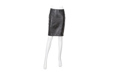 Lot 457 - Vivienne Westwood Black Leather Pencil Skirt - Size 40