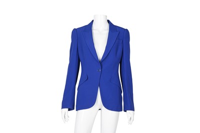 Lot 134 - Alexander McQueen Royal Blue Crepe Blazer - Size 40