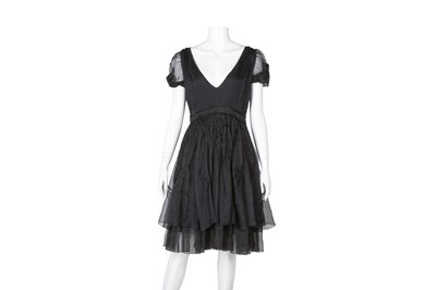 Lot 370 - Prada Black Silk Occasion Dress - Size 42