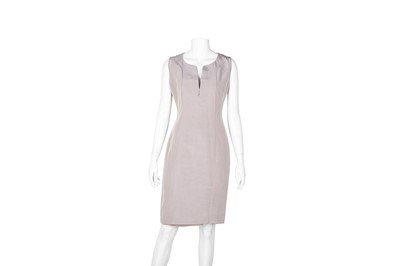 Lot 110 - Gucci Grey Silk Sleeveless Shift Dress - Size 40