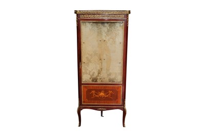 Lot 264 - A LOUIS XV STYLE BRASS MOUNTED MAHOGANY CORNER VITRINE