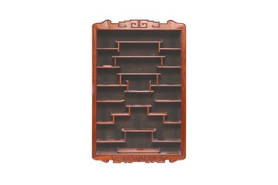 Lot 156 - A CHINESE WALL MOUNTED DISPLAY CABINET